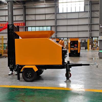 Towed Rock Crusher颚式破碎机四冲程汽油低噪音 建筑骨料碎石机