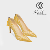 KAKA秀禾服婚鞋 新娘高跟高级感 中式 女2024年新款 金色龙凤褂旗袍鞋