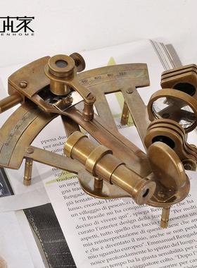 印度进口纯铜覆古怀旧欧洲西洋古董摆件六分仪模型航海摄影道具