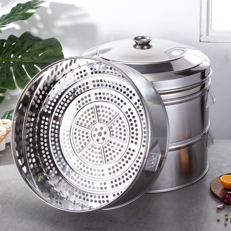 蒸笼不锈钢无磁特厚加高14cm18cm蒸格蒸笼蒸包子家用商用大蒸笼