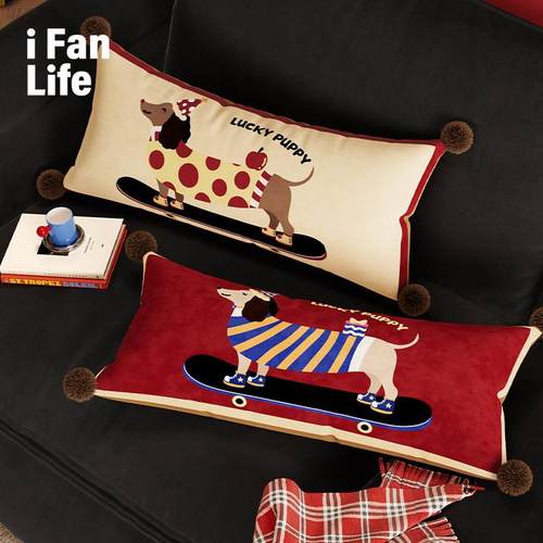 复古腊肠狗腰枕客厅沙发抱枕靠枕床上睡觉专用夹腿枕头轻奢高级感