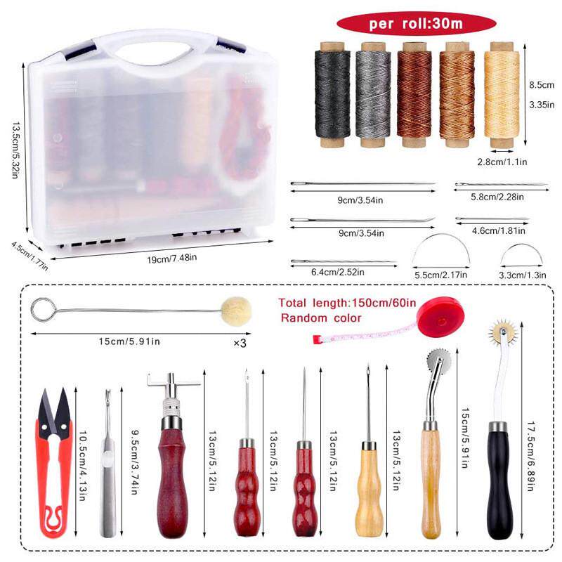 hx皮革皮革手工皮具手缝套装diy基础工具皮革工具套装蜡线打磨条