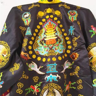 道用品小袖法衣黑色五鹤团鹤法衣刺绣法衣正一道袍高功服五鹤袍