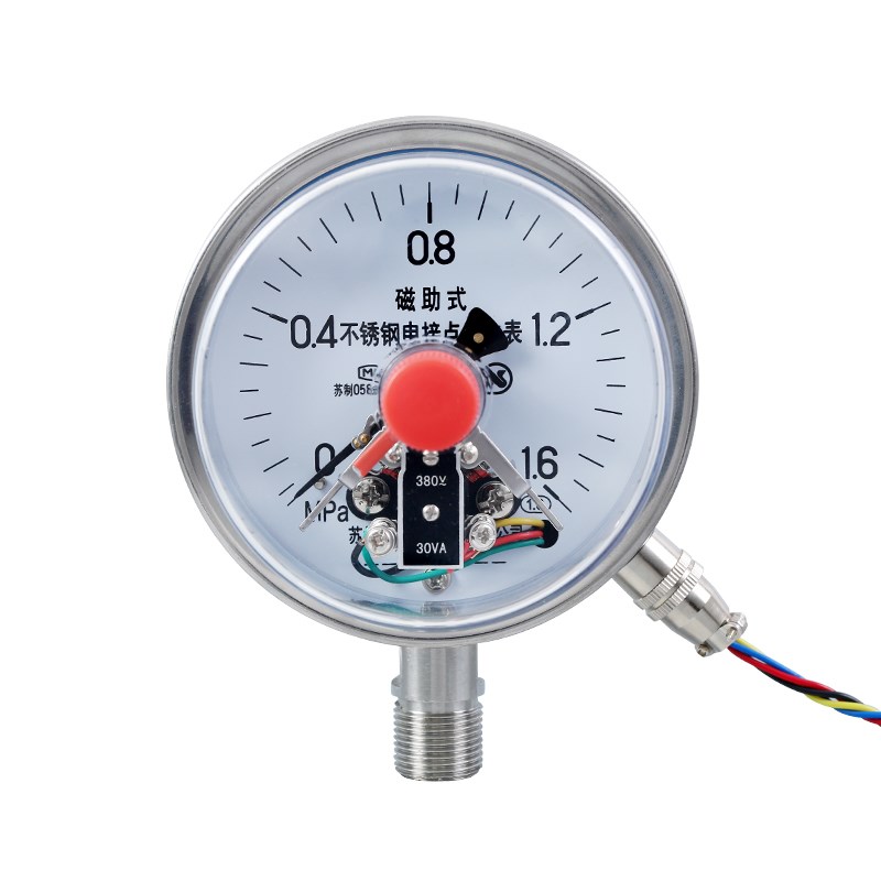 YXC-100BF高温蒸汽不锈钢电接点压力表 不锈钢磁助式电接点压力表
