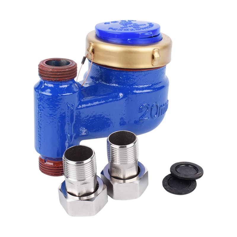 上进下出立式丝扣水表家用竖式旋翼式冷热数字指针4分6分立式水表