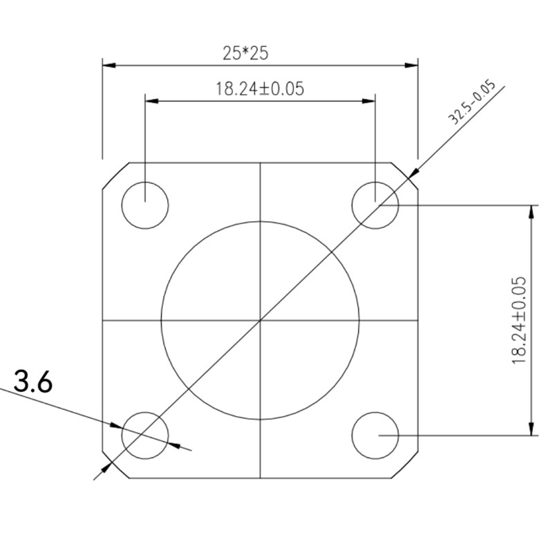 全铜连接器N头 N-KF加长 L16母N母头方板法兰盘接头针M3牙 25*25