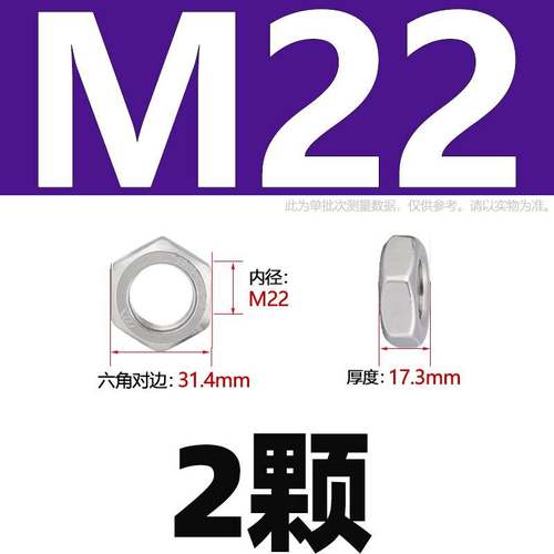 304不锈钢六角螺帽3k16螺母201螺丝帽M23M4M5M6M8M10M12M14M16-M6