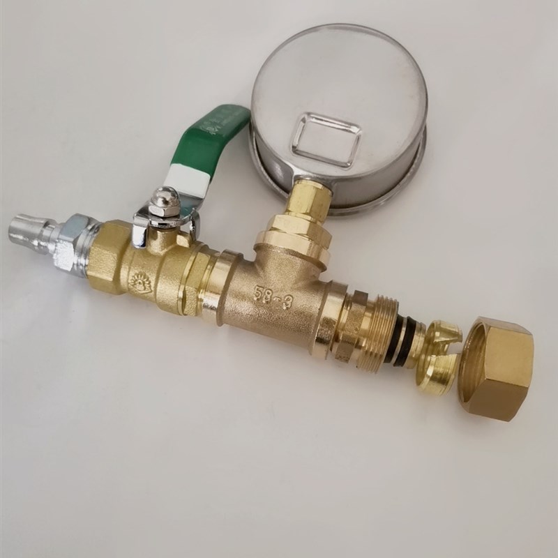 地暖打压表测漏压力表三通阀门自来水管地热打压表试压漏水仪器