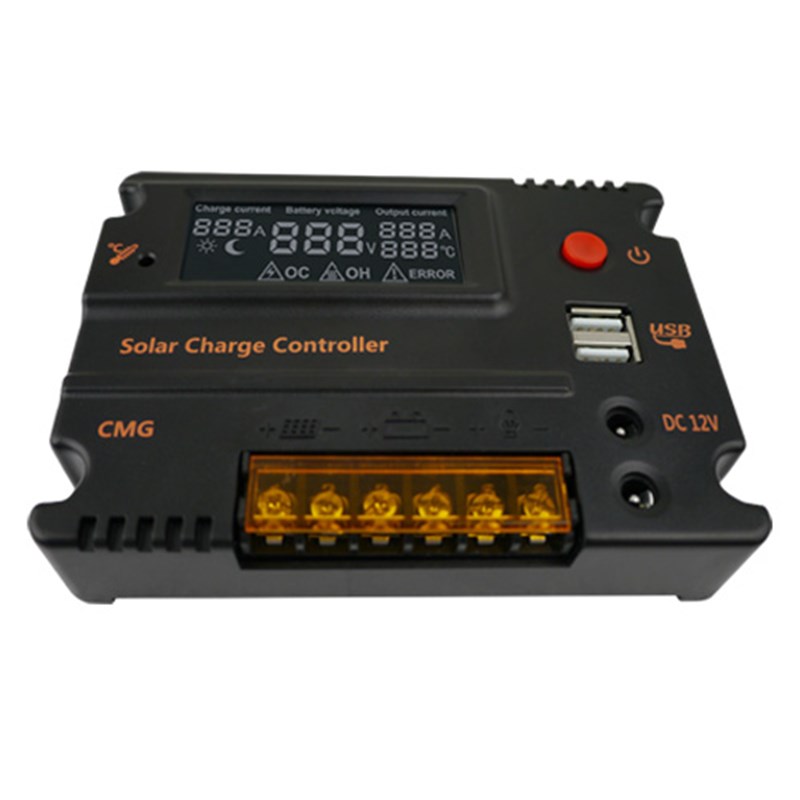 外贸热销LCD夜光显示12V24V20A太阳能控制器P24小时输出背光显示