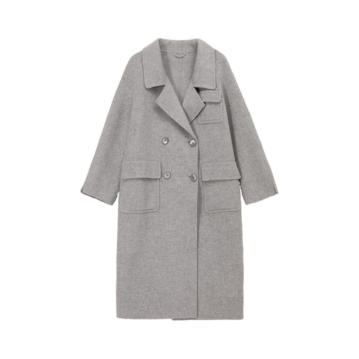 【静奢灰全羊毛大衣】全羊毛通勤气质毛呢西装外套中长款