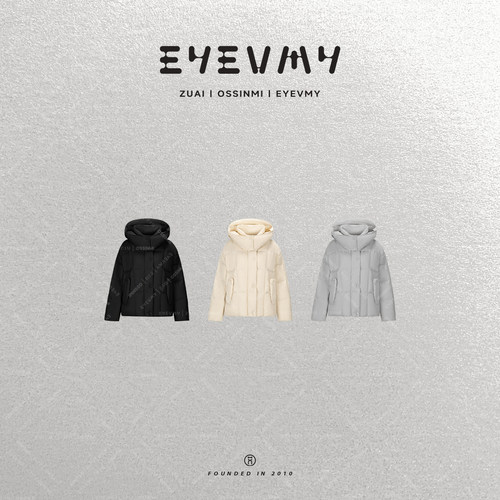 【心太暖】90白鸭绒针织口袋短款立领连帽羽绒服外套WT54OWK023