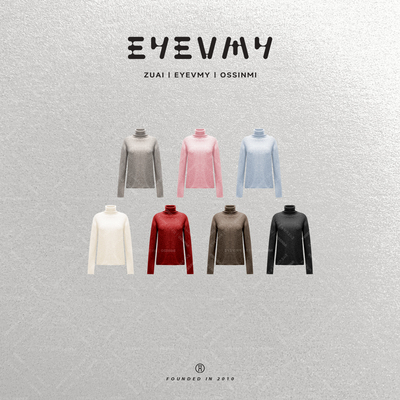 宽松版高领打底无缝一体针织衫