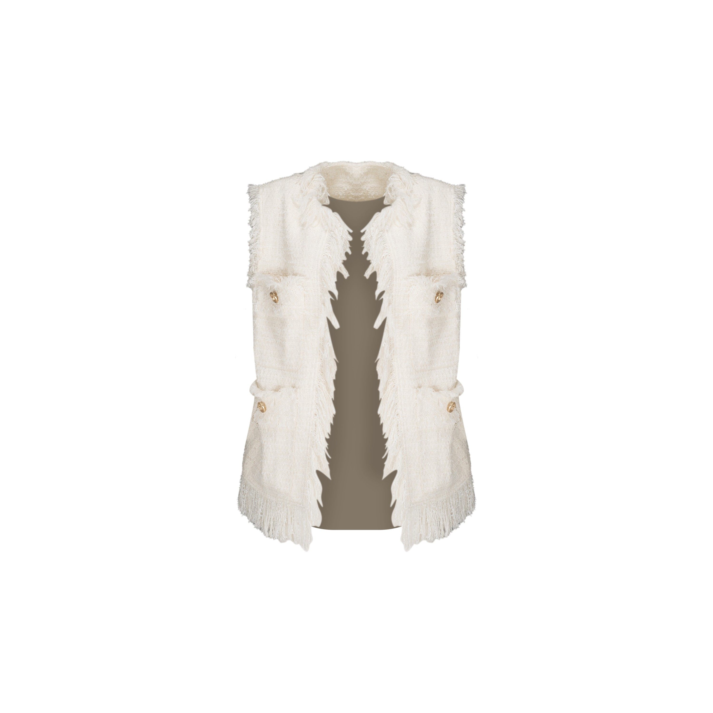 【路易夫人】重工流苏粗花呢编织小香马甲多袋肌理外套,女装/女士精品,短外套,淘宝优惠券,粉丝福利购,淘宝优惠卷