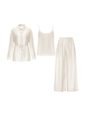 【醋酸懒人三件套】清冷系高级感休闲松弛轻薄套装裤WT52XSY036