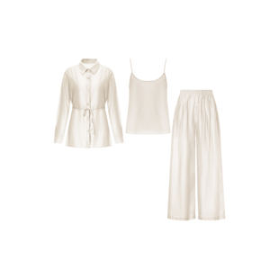 【醋酸懒人三件套】清冷系高级感休闲松弛轻薄套装裤WT52XSY036