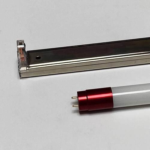 T8LED灯管长条灯家用单灯节能1.2米光管日光灯不锈钢灯座支架双端