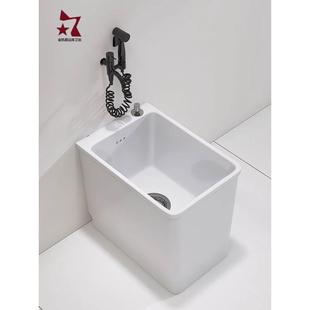 小户型阳台拖把池极窄卫生间洗拖布池超窄小号家用窄长型墩布池盆