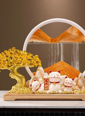 八方来财发财树招财猫摆件办公室客厅酒柜装饰品乔迁开业礼物大吉