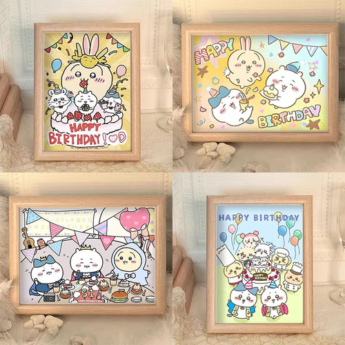 Chiikawa乌萨奇吉伊生日快乐儿童可爱卡通相框房间摆件送朋友礼物