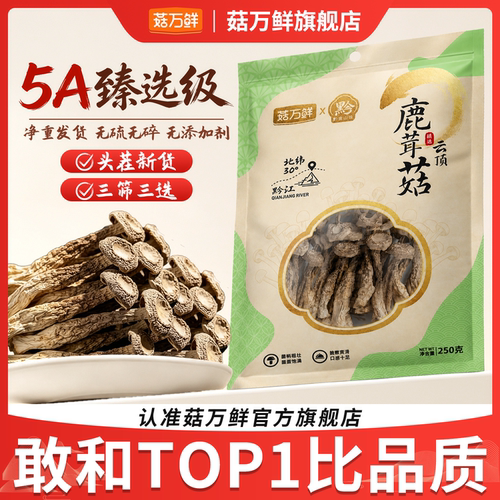 菇万鲜5A精品鹿茸菇干货脆脆菇