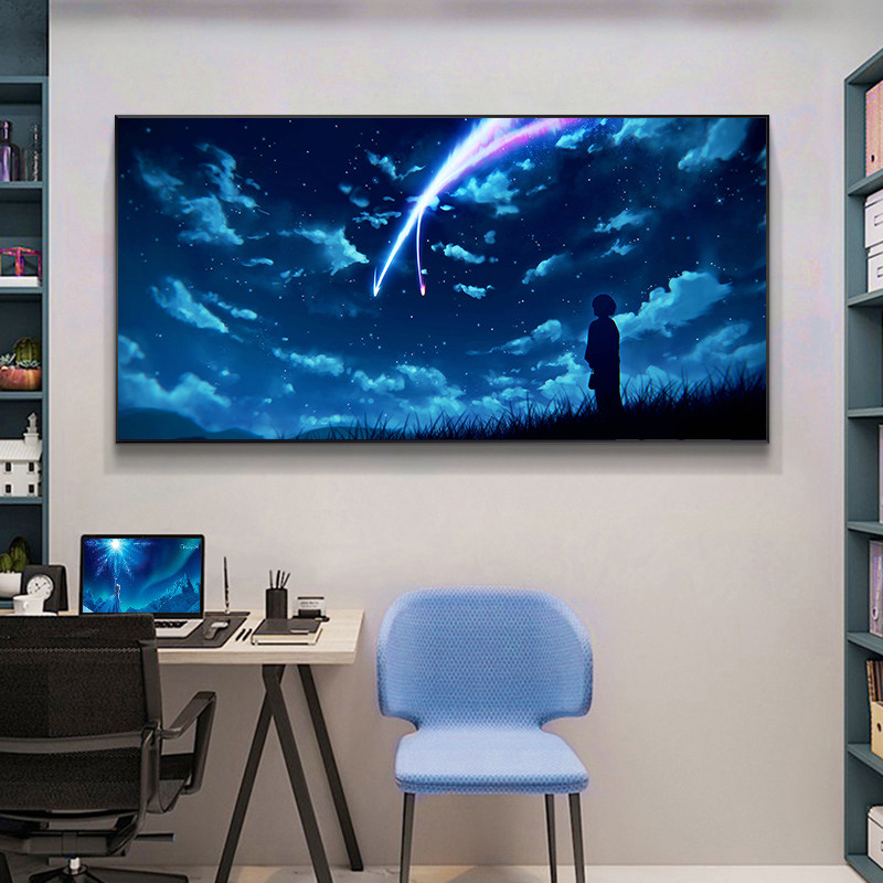 新海诚装饰画你的名字玄关客厅卧室秒速五厘米挂画天气之子二次元,家居饰品,现代装饰画,淘宝优惠券,粉丝福利购,淘宝优惠卷