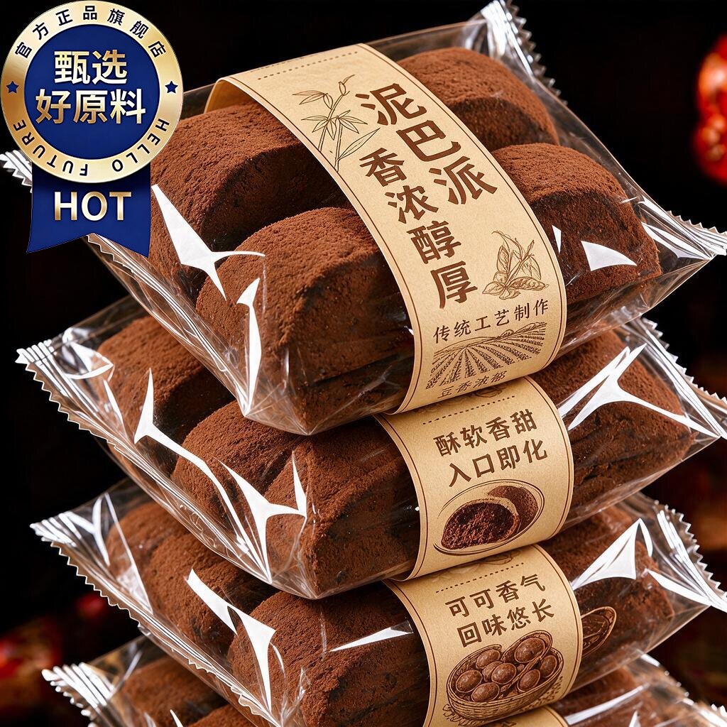 巧克力泥巴派蛋糕MCT油脏脏包可可粉夹心糕点零食早餐面包旗舰店