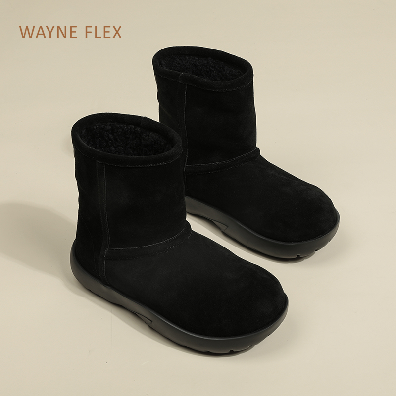 韦恩Wayne Flex羊皮毛一体厚底雪地靴女6238