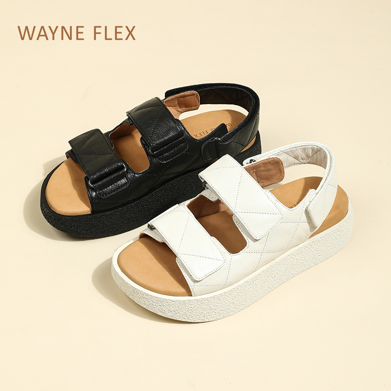 WAYNE FLEX韦恩松糕厚底凉鞋魔术贴百搭沙滩鞋4132