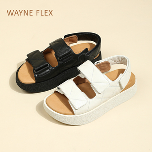 WAYNE FLEX韦恩松糕厚底凉鞋魔术贴百搭沙滩鞋4132