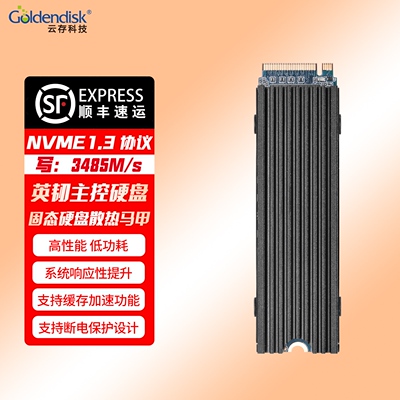 Goldendisk NVME1.3协议固态硬盘2TB M.2接口英韧主控带散热马甲