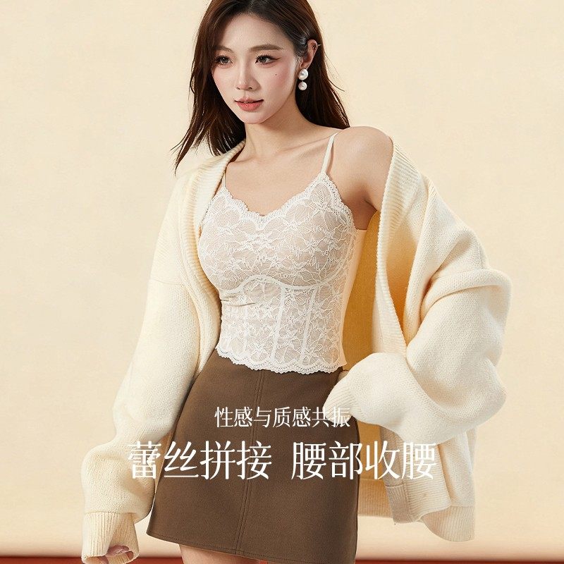 春夏法式蕾丝免穿文胸背心女纯欲吊带美背一体杯修身显瘦薄款B11,女士内衣/男士内衣/家居服,文胸,淘宝优惠券,粉丝福利购,淘宝优惠卷