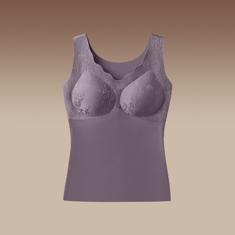 暖背塑身无痕打底上衣女士无钢圈带胸垫免穿文胸内衣冬季秋冬BN2