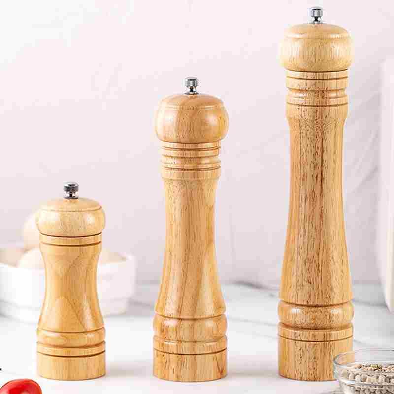 复古胡椒研磨器手动黑胡椒粒研磨瓶海盐花椒粉木头现磨实木研磨罐