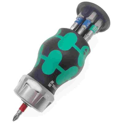 德国维拉WERA正反短柄棘轮螺丝批带7个不锈钢刀头十字内六角梅花