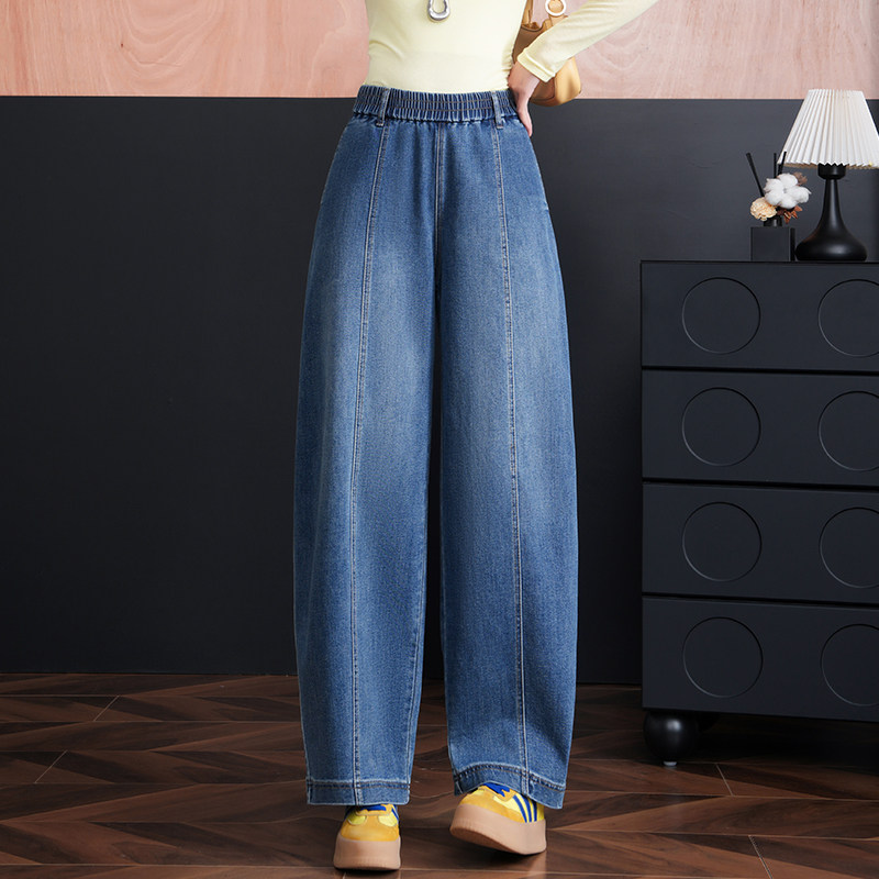 拉夏贝尔高端窄版镰刀牛仔裤女春季2026年新款高腰显瘦加厚弯刀裤,女装/女士精品,牛仔裤,淘宝优惠券,粉丝福利购,淘宝优惠卷