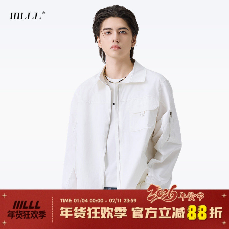 IIILLL童锦程长袖衬衫男春美式复古小众宽松拉链百搭翻领衬衣外套,男装,衬衫,淘宝优惠券,粉丝福利购,淘宝优惠卷