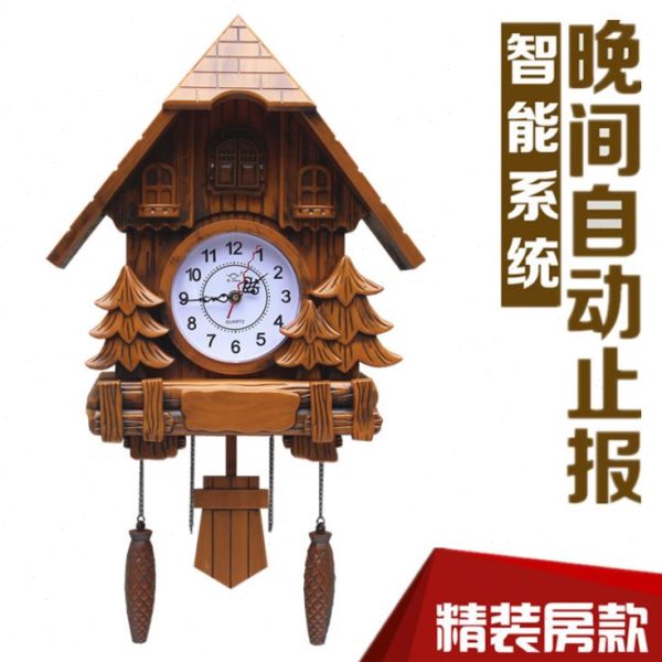 欧式布谷鸟挂钟创意壁挂钟音乐田园整点报时客厅儿童房咕咕钟钟表