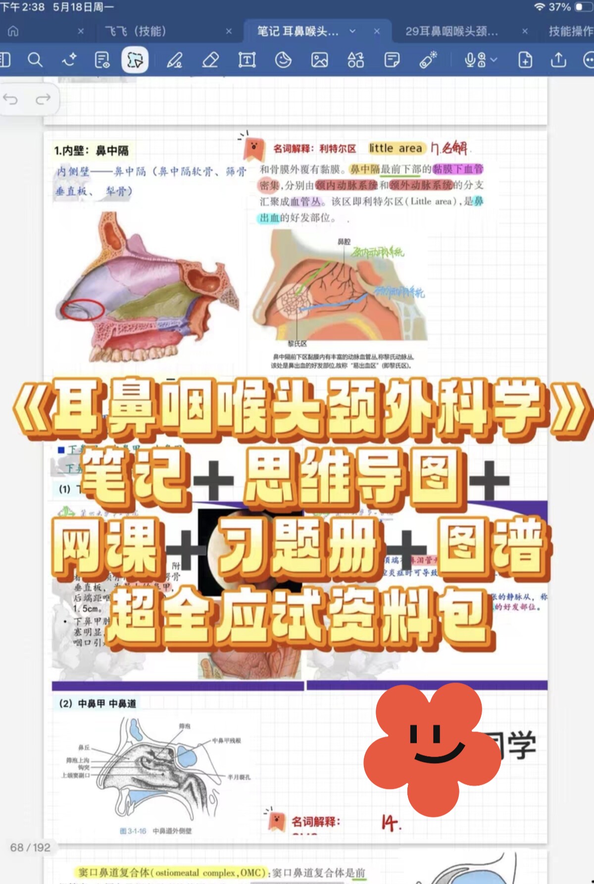 耳鼻咽喉头颈外科学笔记 知识点考点重点 思维导图 习题 图谱