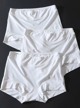 莫代尔白色内裤女2025新款妈妈高腰收腹胖mm大码女士纯棉三角裤