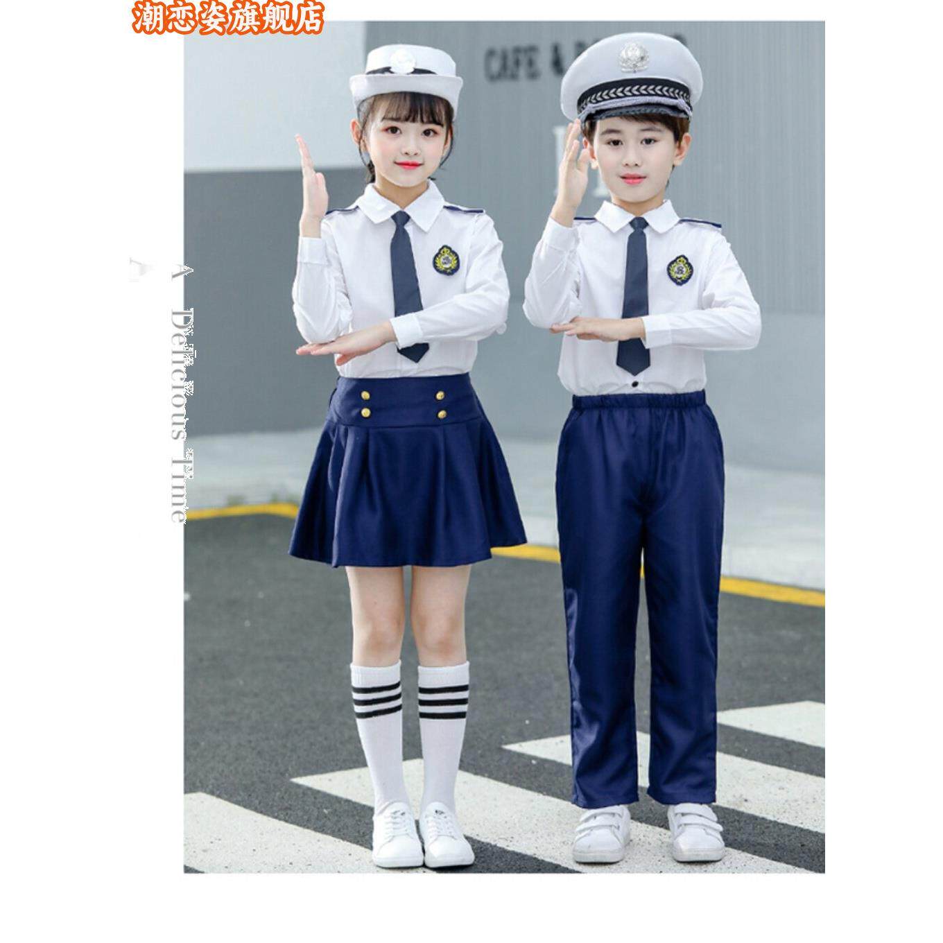 儿童军装小海军空军演出服飞行员升旗手中小学生合唱团诗歌朗诵服
