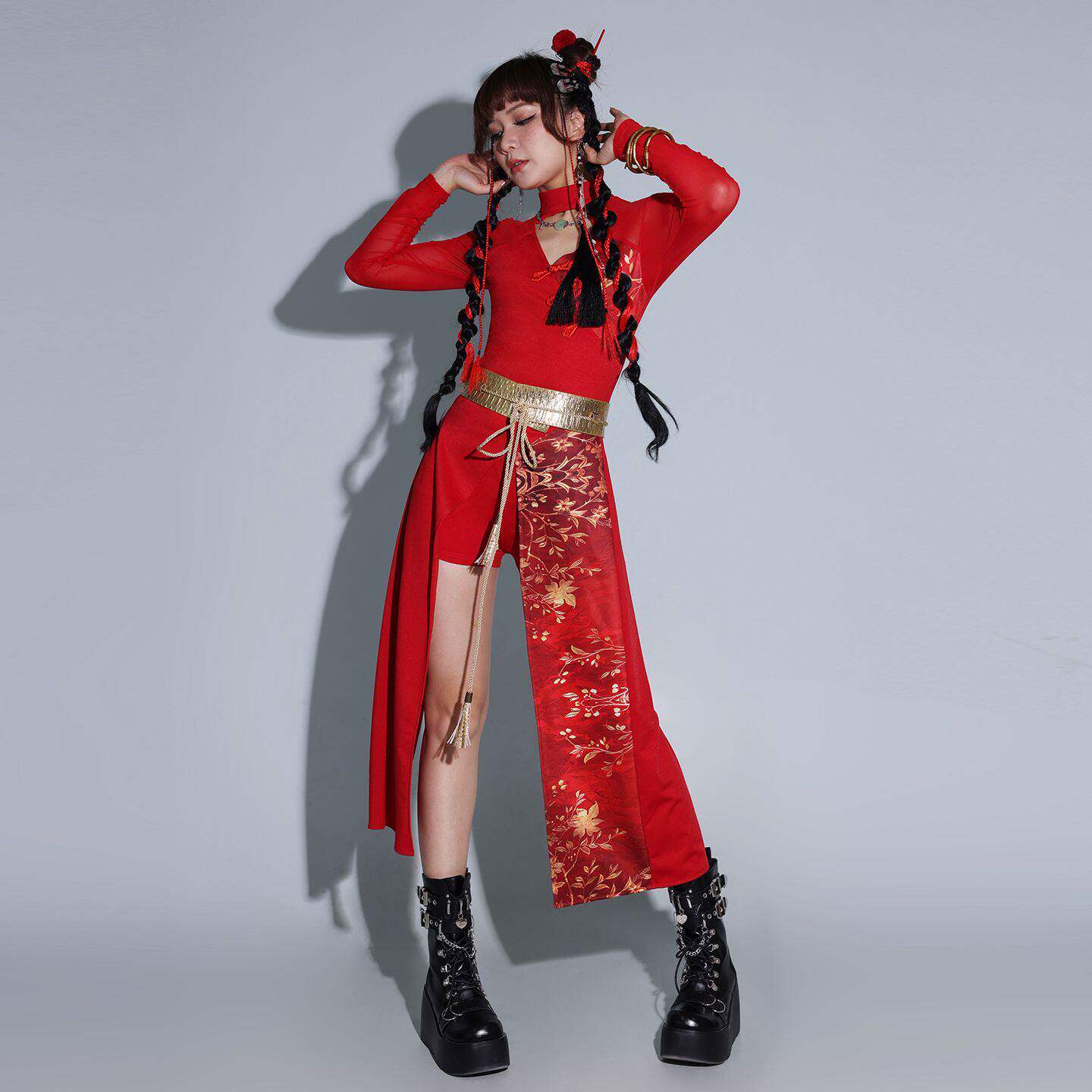中国风年会舞蹈服套装现代舞服装古风女团舞台装成人爵士舞演出服