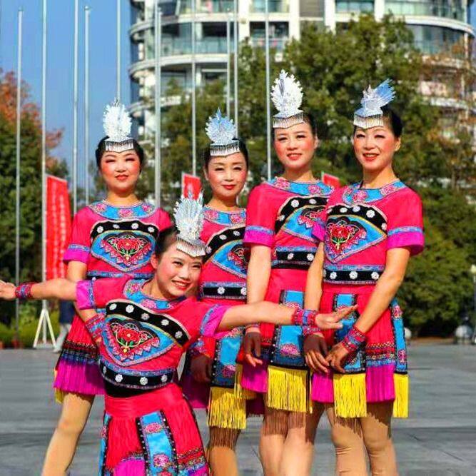 新款少数民族服装女苗族成人歌舞表演广西壮族湘西瑶族彝族舞蹈服
