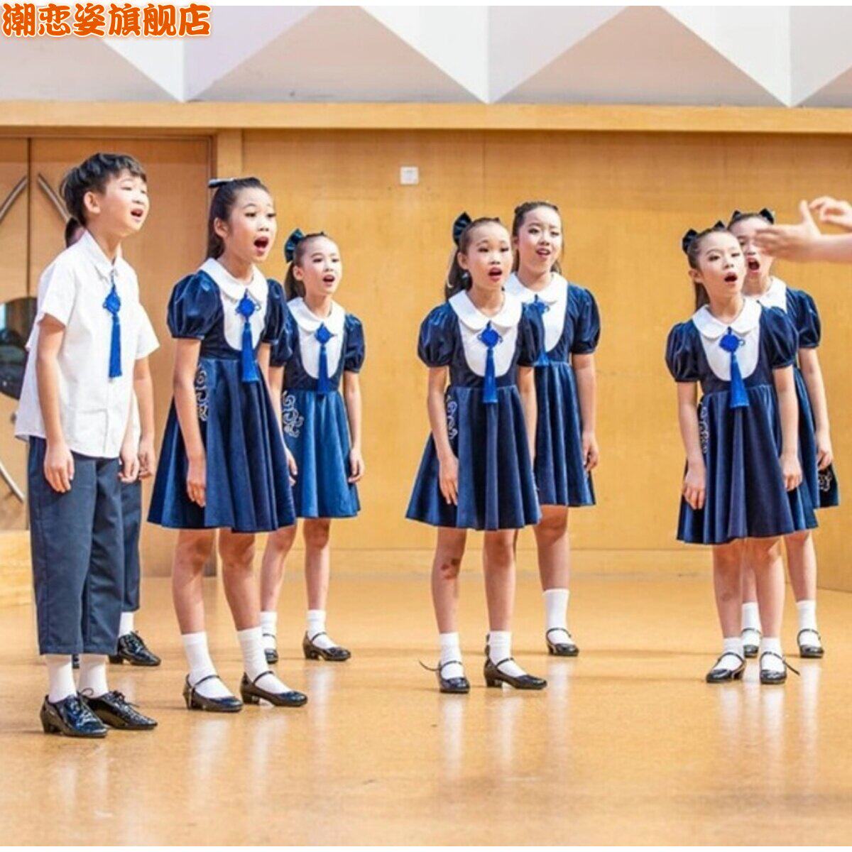 儿童合唱演出服中学生小学生大合唱团男女童朗诵比赛表演服主持人