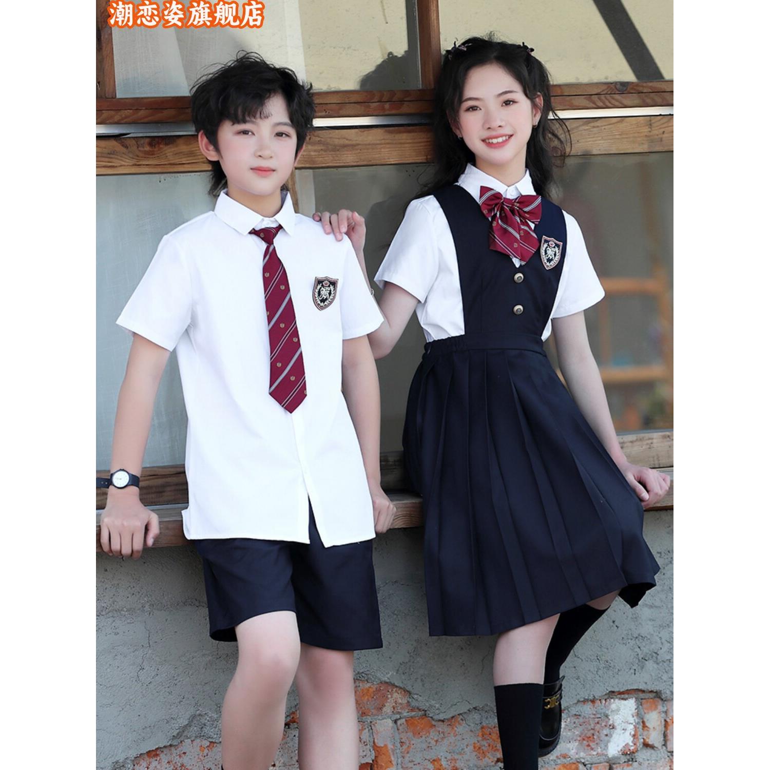 儿童合唱团演出服学院英伦风男女童套装诗歌朗诵中小学生演讲班服