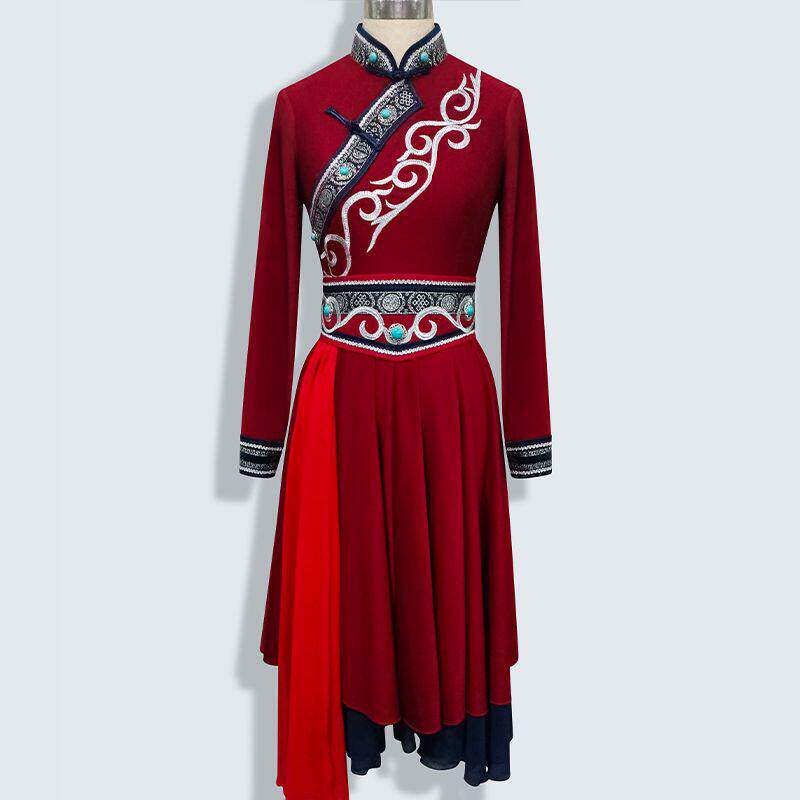 新款少数民族舞蹈演出服女蒙古舞台表演服蒙族筷子舞艺考服装练功