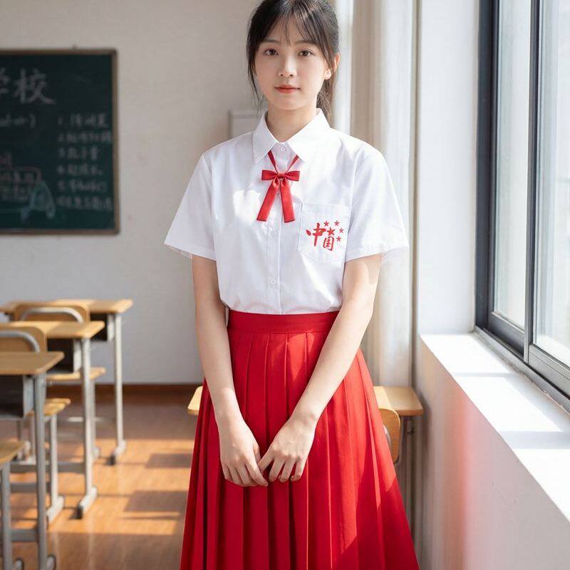 国庆红歌比赛演出服运动会表演服中国风班服高中生大合唱集体制服
