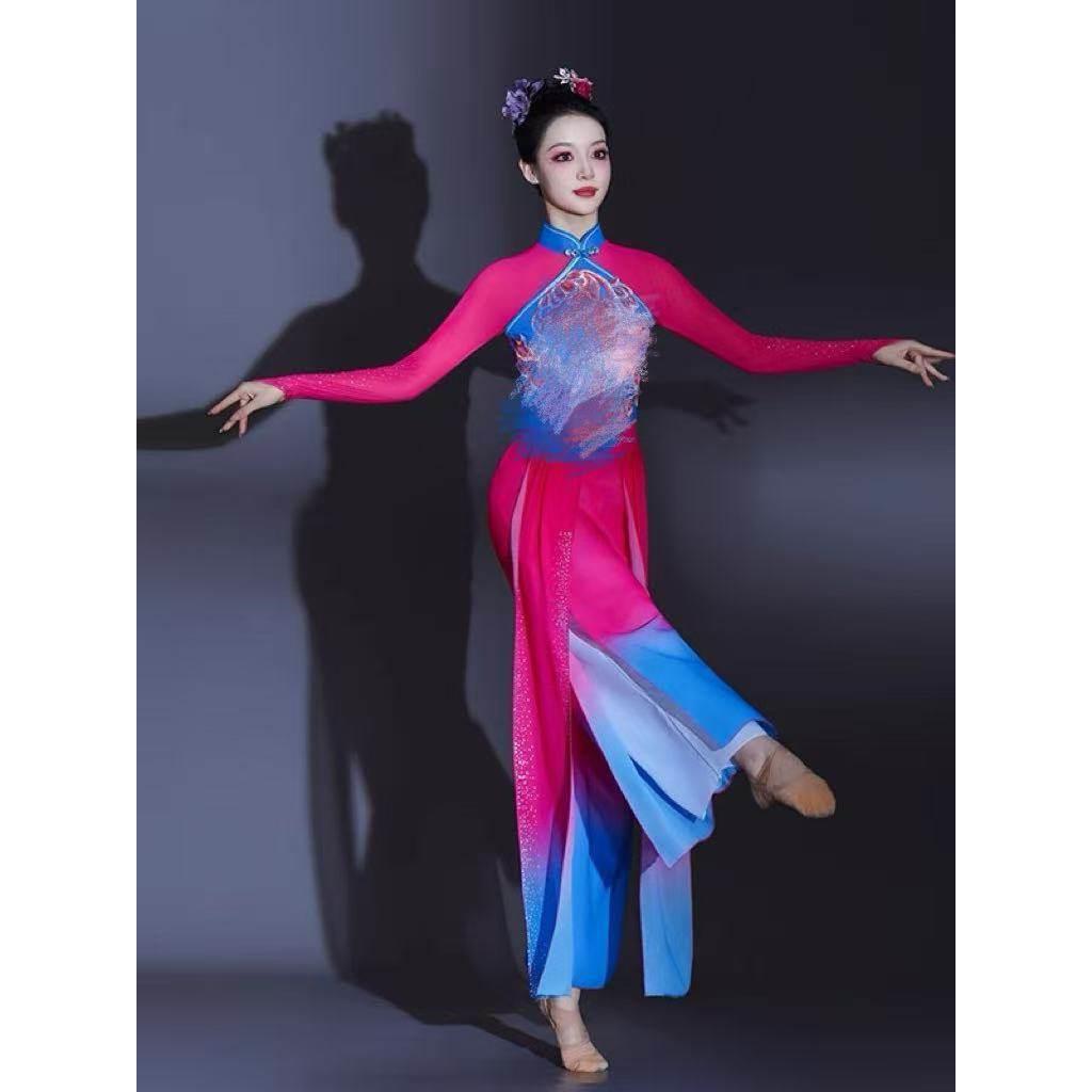 胶州演出服装新款套装中国风高端广场舞现代秧歌服女扇子舞打鼓舞