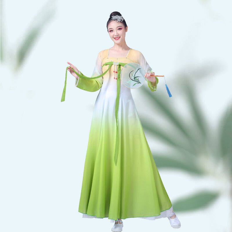 古典舞蹈服神话舞蹈服装新汉服飘逸纱衣中国舞舞蹈服长裙女成人