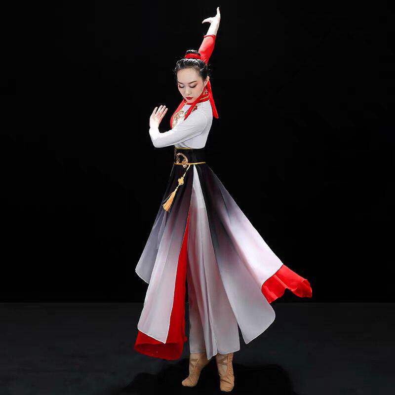 新款古典舞中国表演演出服扇子舞女响扇舞书简服装广场舞跳舞服装