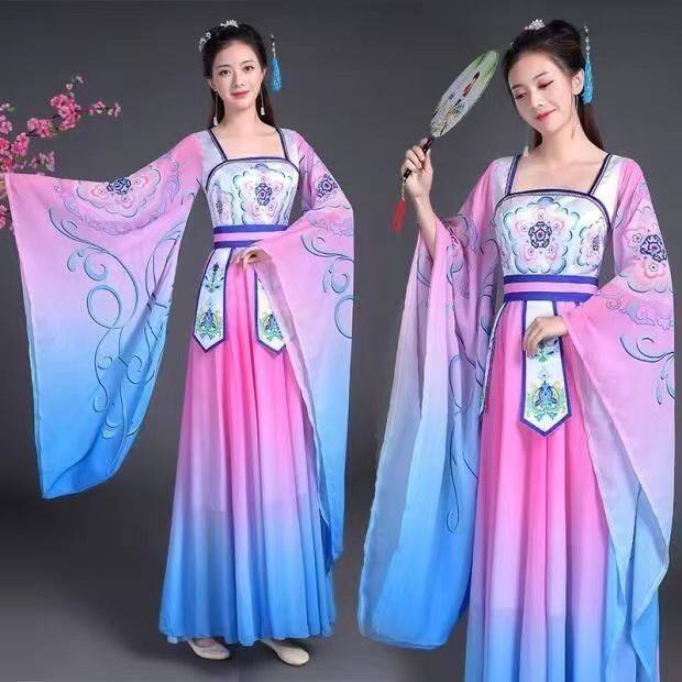 古装礼仪之邦舞蹈汉服广袖流仙裙中国风飘逸古风古典舞蹈演出服装